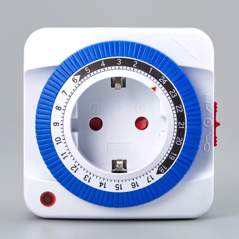 EU 24 Hours Timer Switch Timer Plug in Mechanical Grounded Programmable Smart Countdown loop Switch Socket Indoor Auto Power off 4