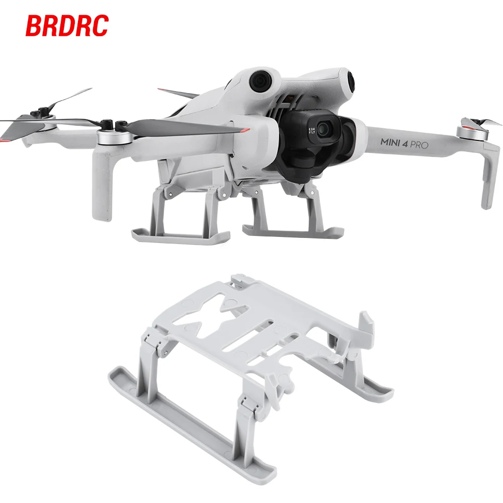 BRDRC Foldable Landing gear for DJI Mini 4 Pro Drone Expanded Bracket Increased Height 25MM Leg Drone Protector Accessories