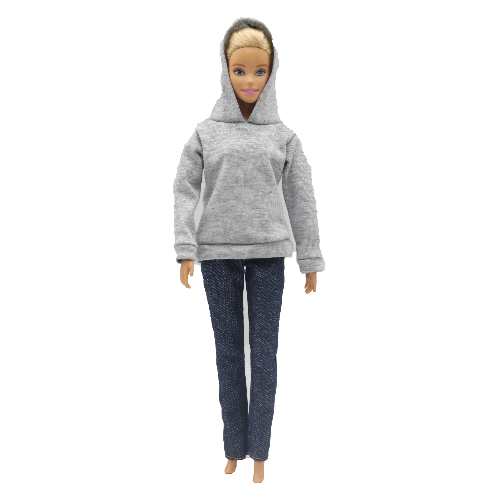 Stylish Hooded Sweater and Denim Shorts Set