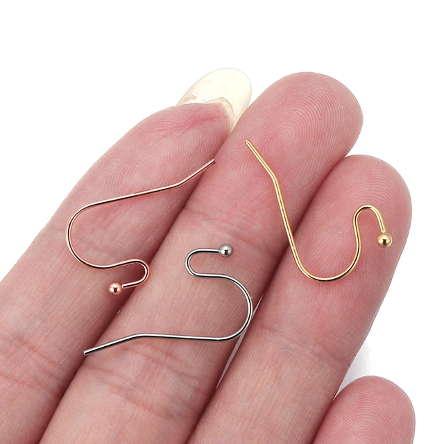 Never Allergy 50pcs/lot 316 Stainless Steel Earring Hook Ear Wire Hook  Findings For DIY Jewelry Making Earring Accessories