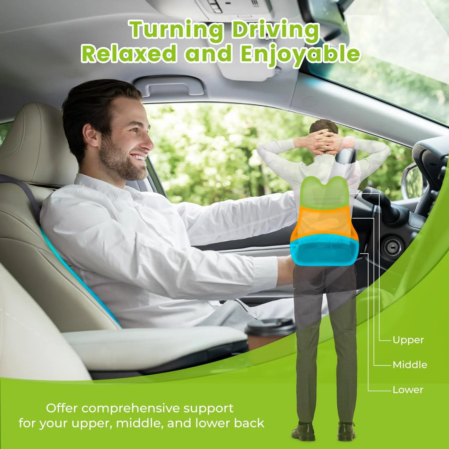 Car Waist Support Pillow Soft Comfortable Memory Foam Cotton Relieve Back Pain Car Seat Lumbar Cushion For Office Home Car