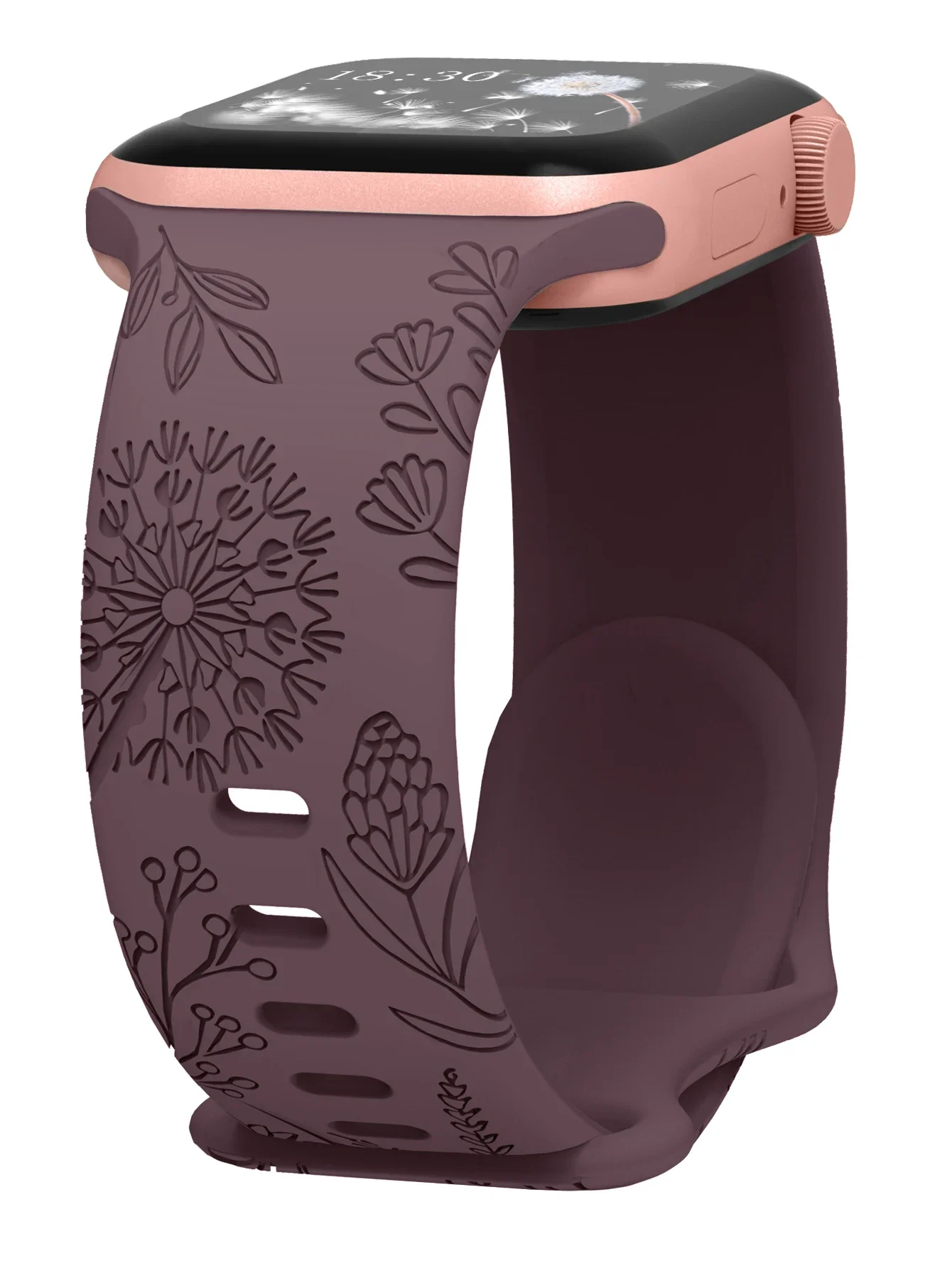 Floral Engraved Silicone Sport Band