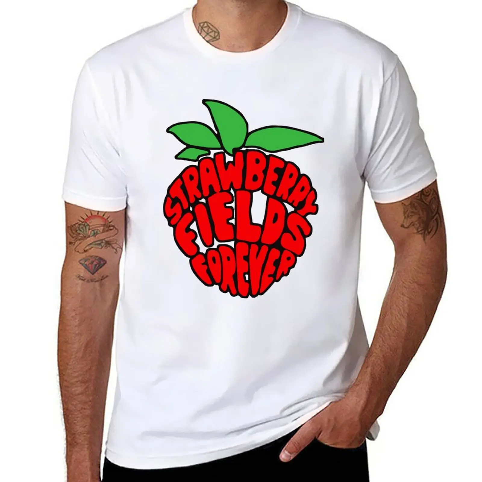 New Strawberry Fields Forever Design T-Shirt Uomo Abbigliamento Estetico Magliette Slim Fit Per Uomo