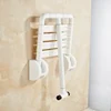 Bathroom Safe Chair White Foldable PVC and Stainless Steel Material Wall mounted Chair With Leg 3