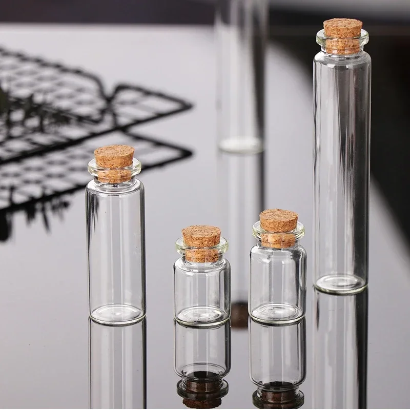 5ml/6ml/8ml/10ml/12ml/15ml/20ml/25ml/30ml 10 개/갑 작은 작은 유리 투명 병 빈 소원 병 도매