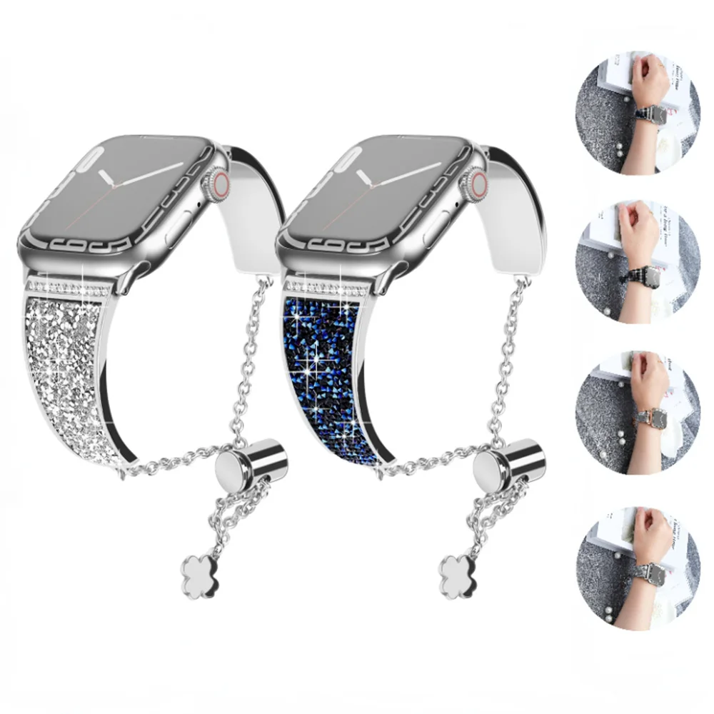 

Metal Strap for Apple Watch Band 45mm 41mm 44mm 40mm 42mm 38mm Women Luxury Link Bracelet Wristband for iWatch Series 8765432SE