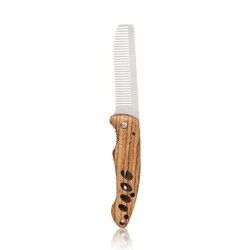 Premium Folding Beard Comb for Men - Solid Wood & Metal, Portable Grooming Kit, Barber - Grade Travel Hair & Mustache Tool (Boxed)