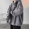 Loose Men's Knitted Sweater with Hood High Collar Lazy Style Japanese Retro Student Outerwear Spring Autumn Casual Wear