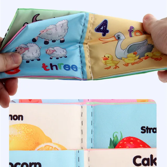 0-36M Sensory Cloth Book Baby Toys Baby Early Learning Toy Animal Cloth Book Parent-child Interactive Educational Toy Montessori 3