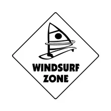 

Black/Silver 15.6CM*15.6CM Windsurf Crossing Sign Zone Vinyl Decal Car Trunk Decoration Car Stickers