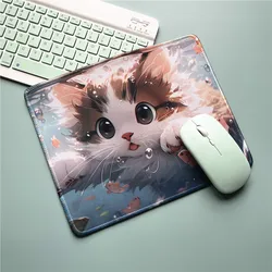 Kawaii Mouse Pad Cat Pad Mouse Desk Cartoon Table Mat Cute Gaming Mouse Pad Soft Overlock Mouse Pad Computer Office Accessories