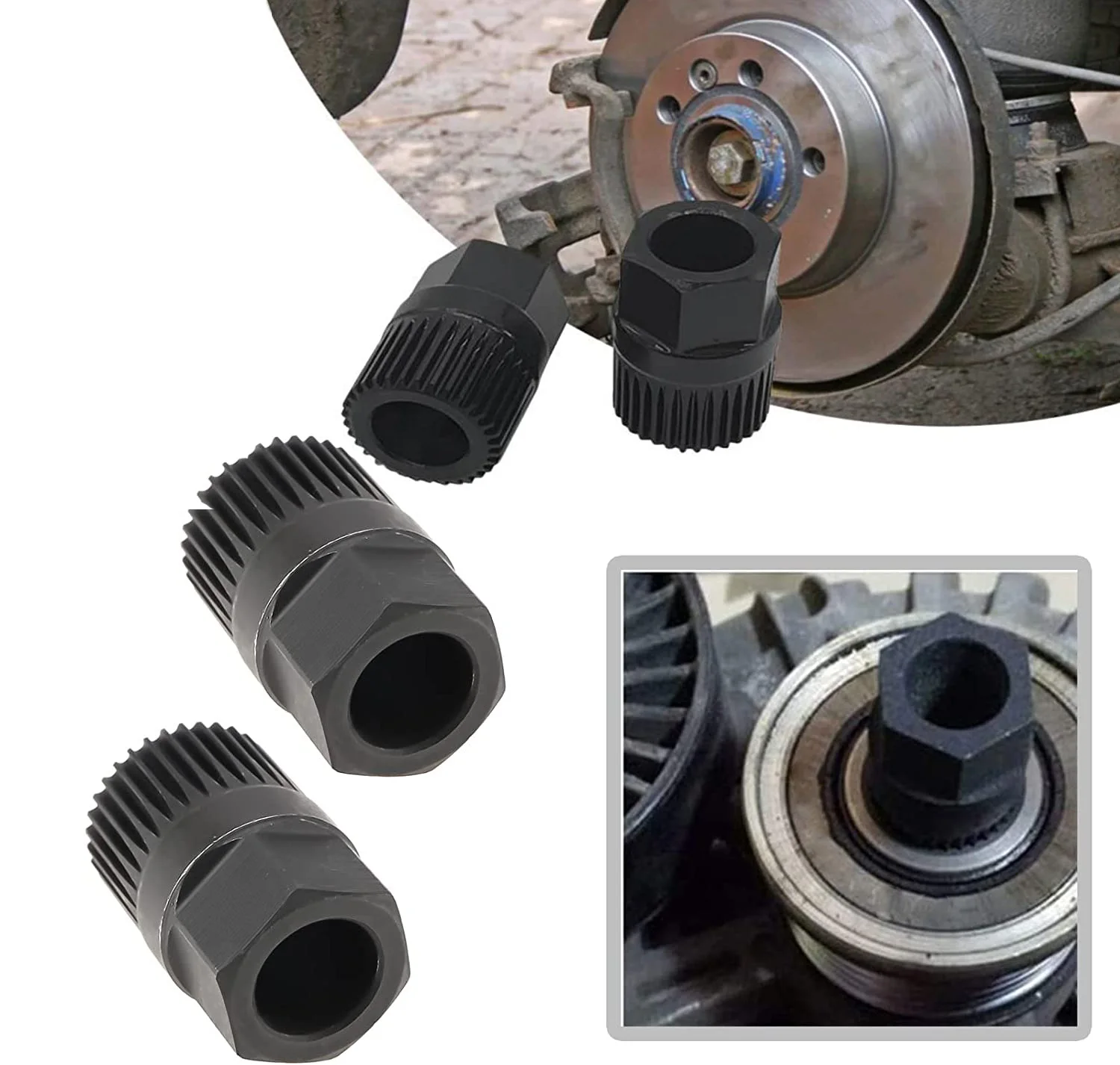 

Alternator Clutch Free Wheel Pulley Removal Tool 33 Spline for VW /AUDI /FORD/ PEUGEOT/BMW Hand Disassembly Tools