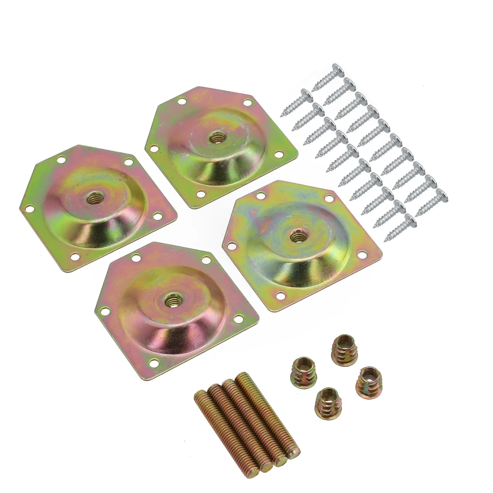 4pcs 각진 나무 다리 고정 플레이트 브래킷 가구 테이블 피트 세트 3cm-4cm 단단한 나무 다리 연결에 대 한 나사
