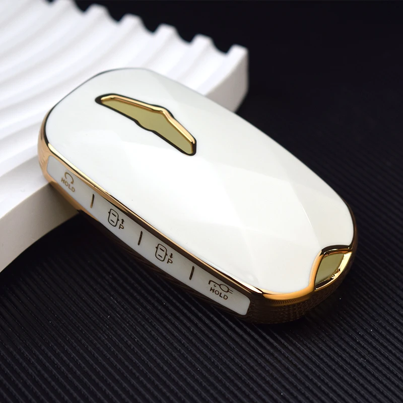 6 7 8 Buttons Soft TPU Shell Fob Holder Bag Key Chain for Hyundai Genesis for Genesis G70 G80 G90 EQ900 Smart Key Case Cover