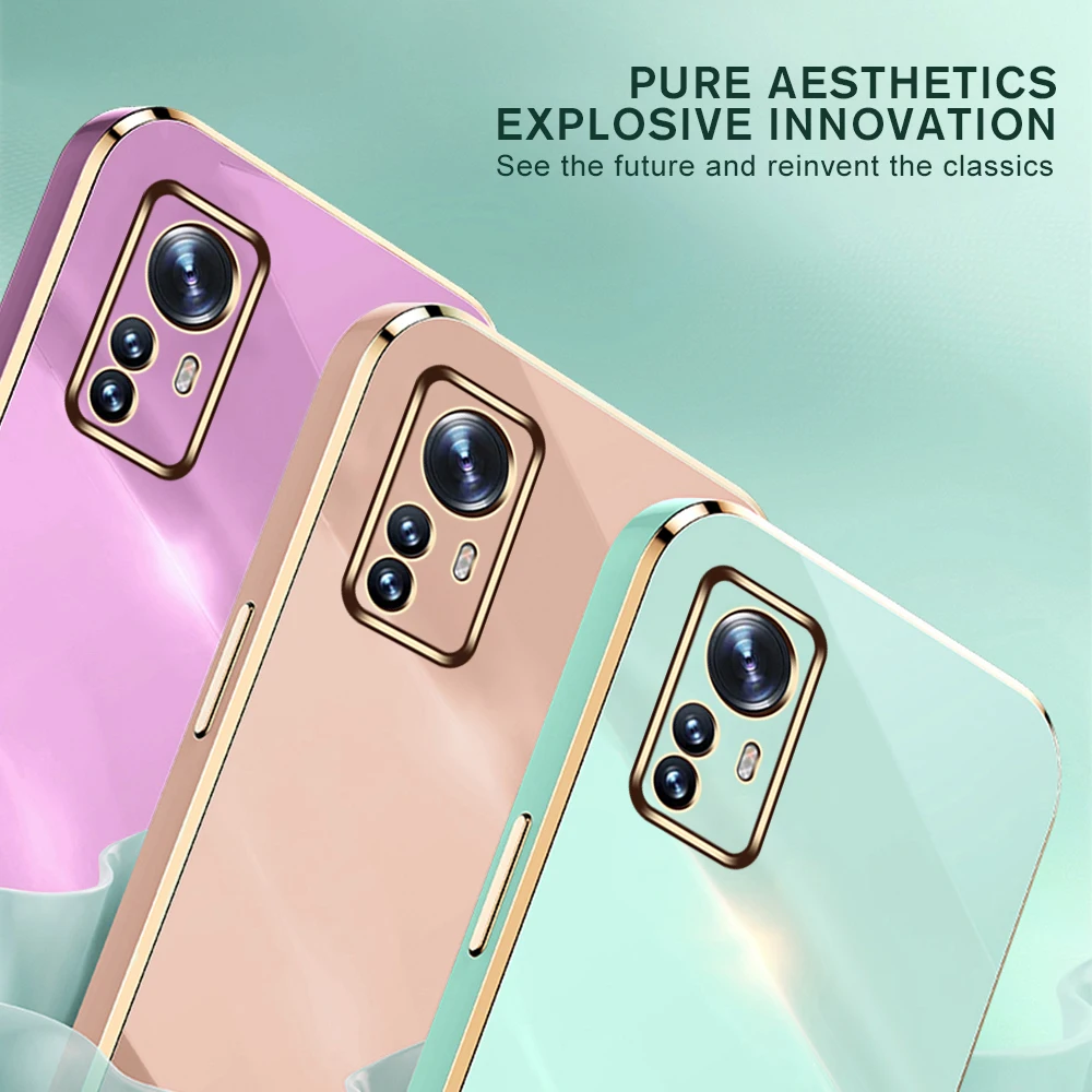 Phone Case Phone Protector Cover 6D Electroplated Straight Edge TPU Soft Shockproof Coque For Xiaomi Redmi Note 12s 4G 2303CRA44 6.43"