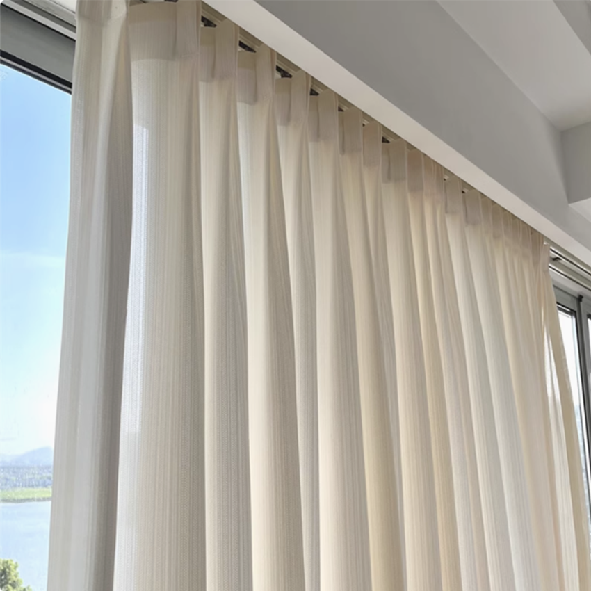 French Cream Wind Thick Mirror Veil Curtains