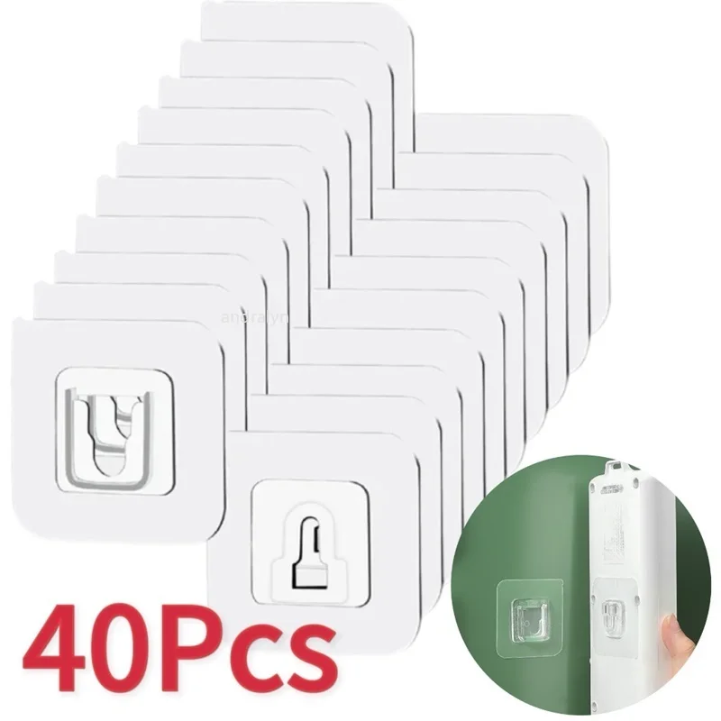 Dual-Sided Transparent Adhesive Hooks for Versatile Storage in Home Spaces