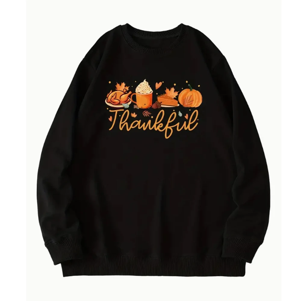 Thanksgiving Print Sweatshirt Casual Long Sleeve Sports Blouse Crew Neck Pullovers Pullover Loose Soft Designer Sweatshirts