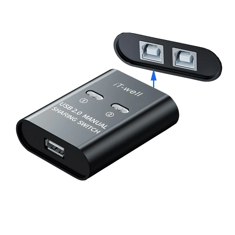 2-Eingang-1-Ausgang-Kabelverteiler für zwei Computer zur gemeinsamen Nutzung des Drucker-USB-Adapters_voghion.com