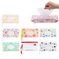 Reusable EVA Baby Wet Wipe Bag Cute Wipes Holder Case Flip Cover Snap-Strap Refillable Wet Wipe Pouch Outdoor Useful Tissue Box 1