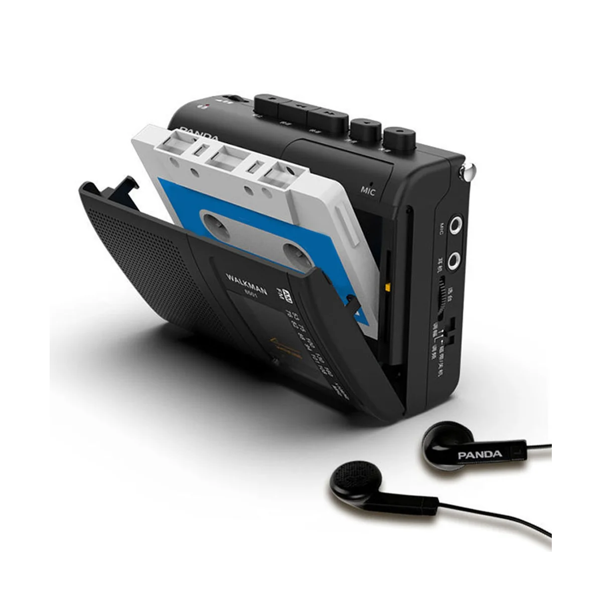 

Panda 6501 Portable Tape AM/FM Radio Retro Cassette Music Player Walkman Tape Recorders with Loudspeaker 3.5mm Headphone Play