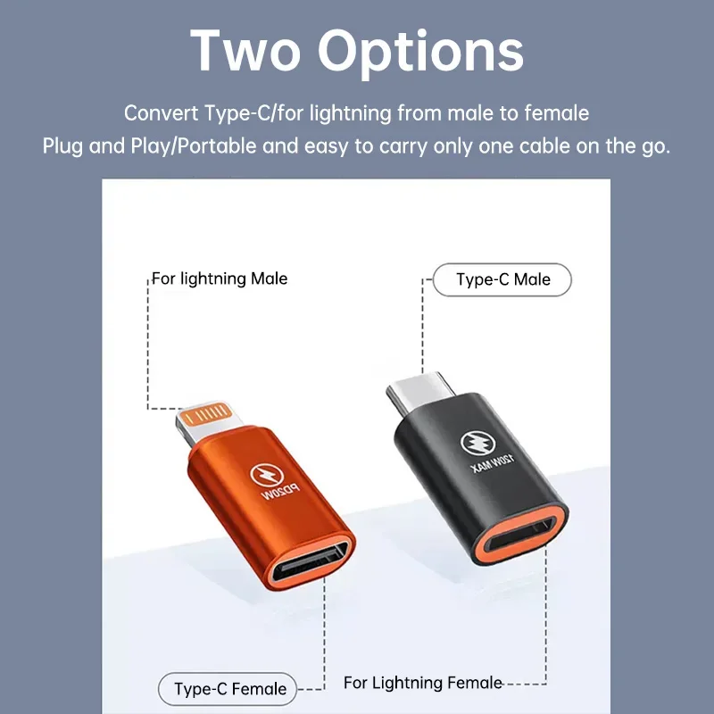 Type C Adapter PD 30W For Ios Lightning Female To USB C Male Fast