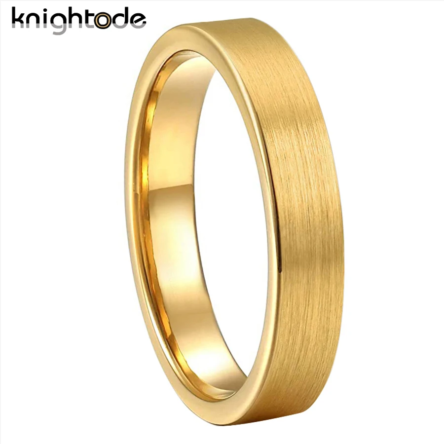 4mm Women High Quality Tungsten Wedding Bands Engagement Little Fnger Ring Flat Polished Comfort Fit