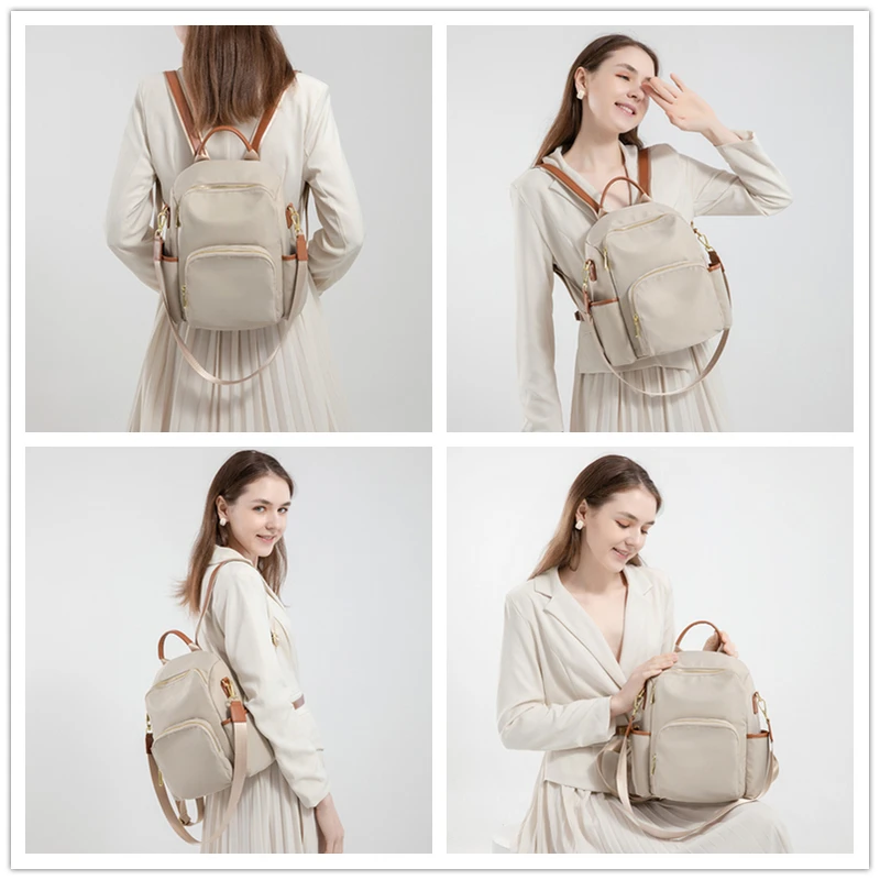 Stylish Backpacks for Women Anti Theft Travel Bags Contrast Colors Fashion Female Portable Backbags Water Resistant New Elegant 2