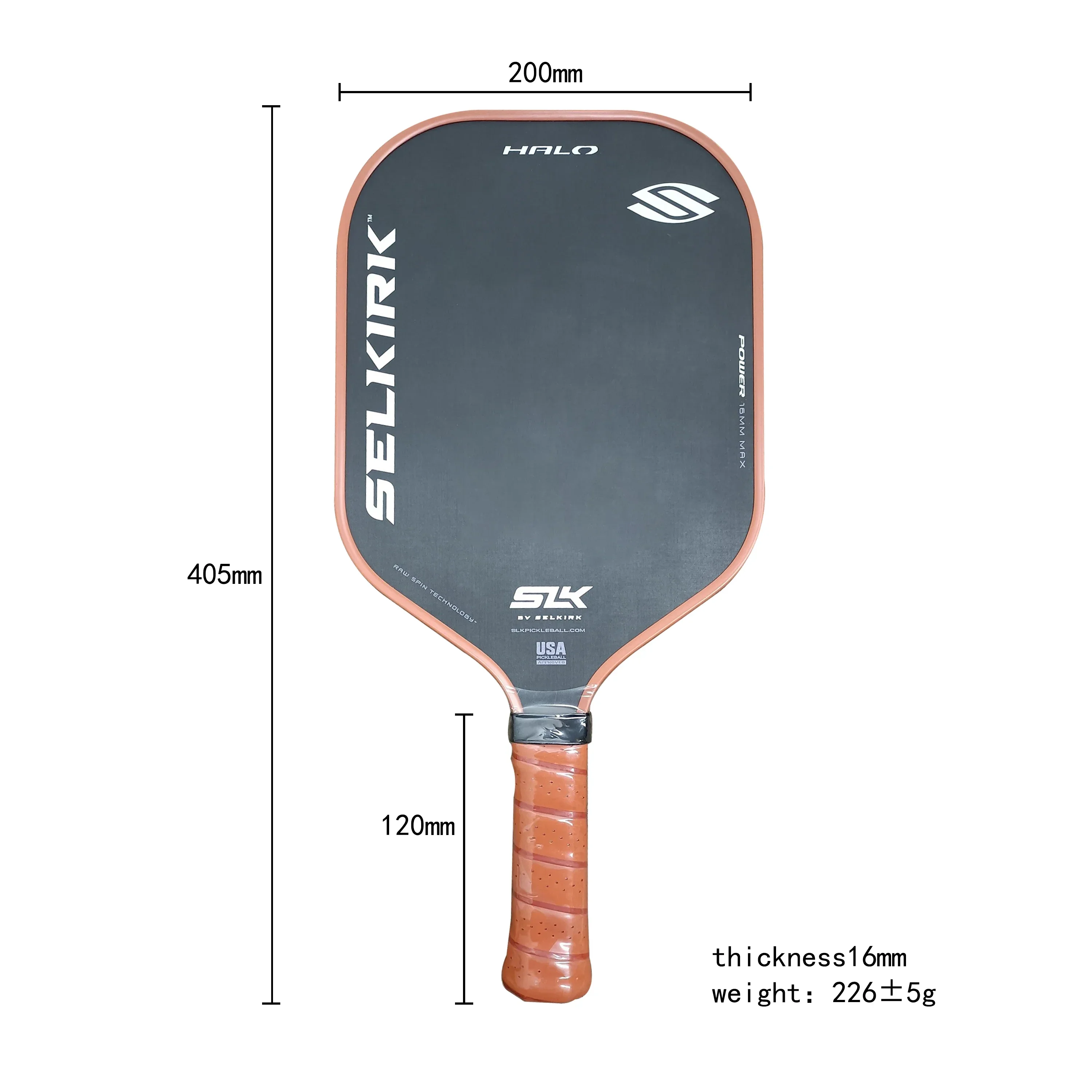 SLK Control XL Power MAX Pickleball Paddle Raw Carbon Fiber Pickleball Paddle-Core Power Polymer Core
