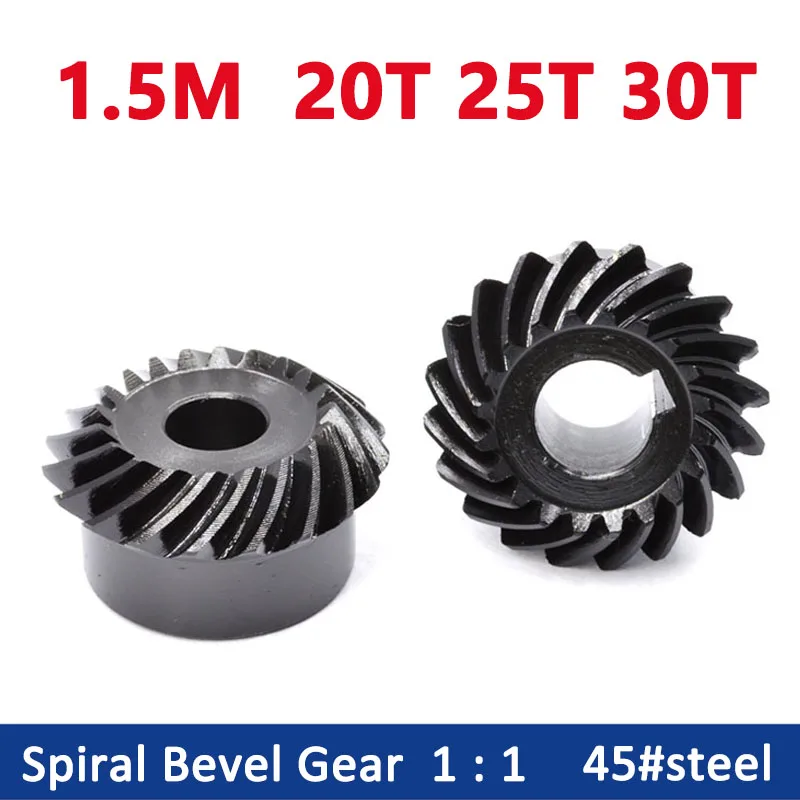 11 Spiral Bevel Gear Set 1.5m 20 25 30 Teeth Keyway Bore 10/12/14/15