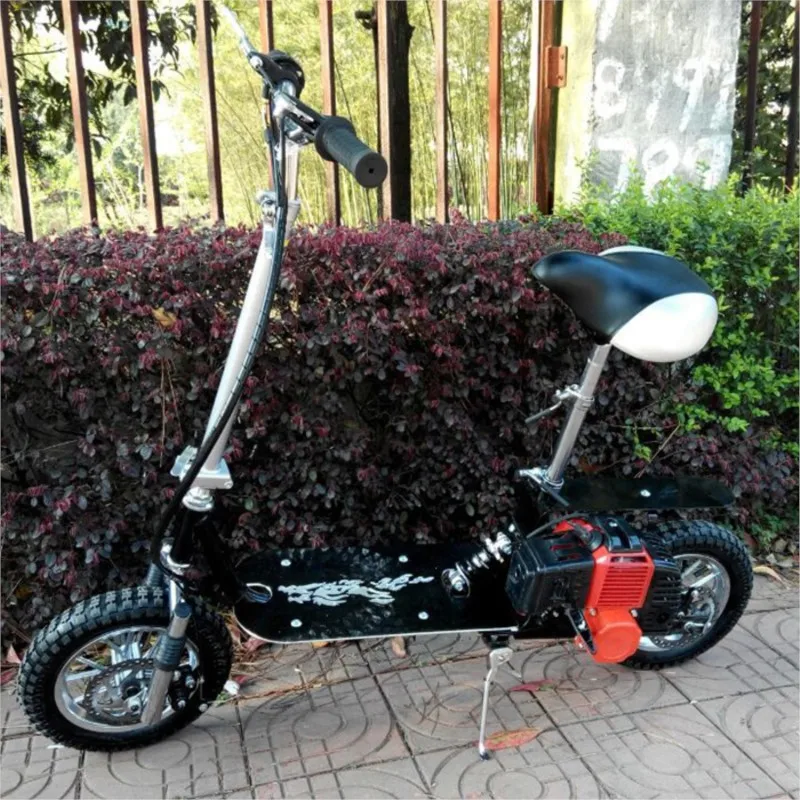 12 Inch Big Wheel Steam Powered Two-stroke Moped Foldable Fuel Gasoline Scooter Pedal Mini Gas Scooters