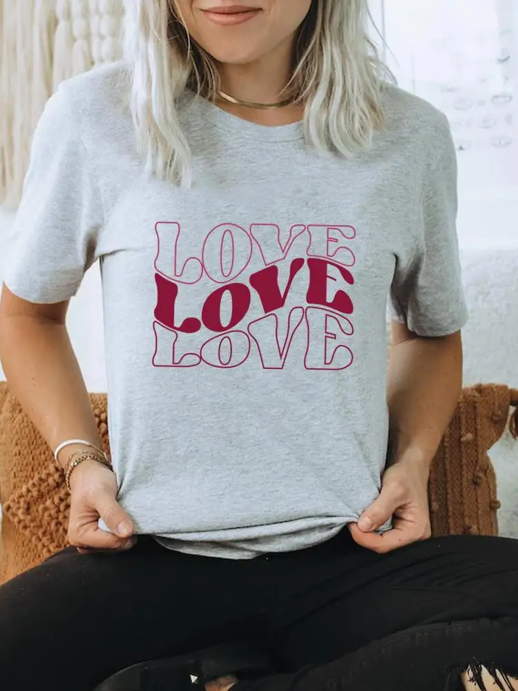 

Love Letter Sweet Trend Cute Summer T-shirts T Top Cartoon Shirt Female Short Sleeve Clothing Fashion Print Women Graphic Tee