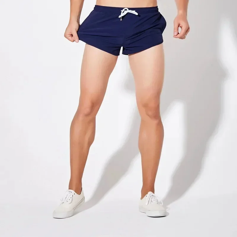 thumbnail image 1 of Pantalones cortos de entrenamiento para hombre, atléticos, ligeros, de secado rápido, con cintura elástica, de 3 piezas de longitud, ropa deportiva, 1 of 5