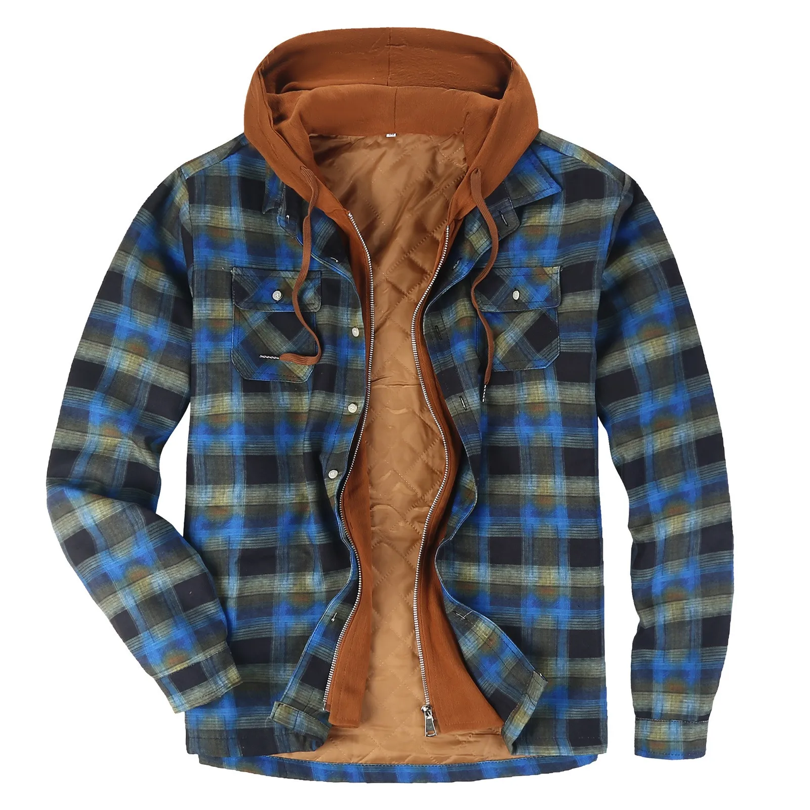 

Winter Thicken Fleece Coats Hooded Plaid Shirts For Men Winter Thick Velvet Lined Flannel Jacket Outdoors Warm Camisas De Hombre