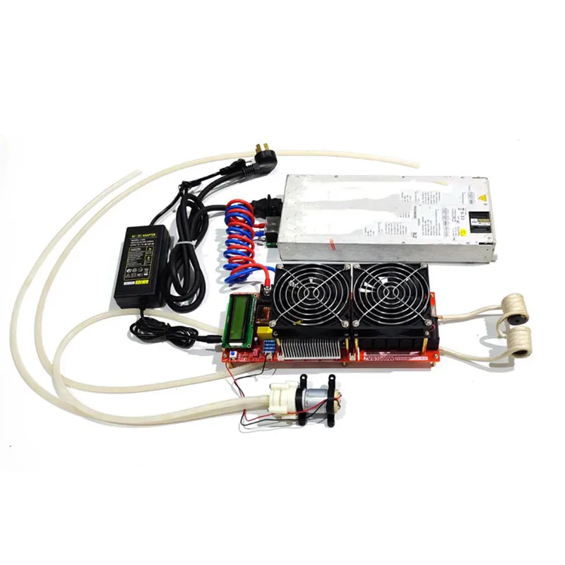 NEW 3000W 55A ZVS High Frequency Induction quenching melting Heater Module+ Coil +pump +power supply+crucible