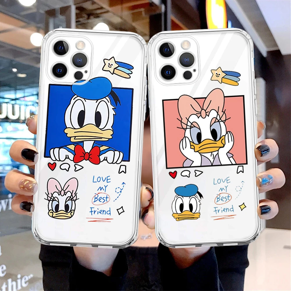 Donald Duck Mickey Clear Case For Apple iPhone 13 11 12 Pro Max 7 + XR 8 X 6 6S Plus XS 2022 Transparent Soft Phone Cover cheap iphone 13 mini case