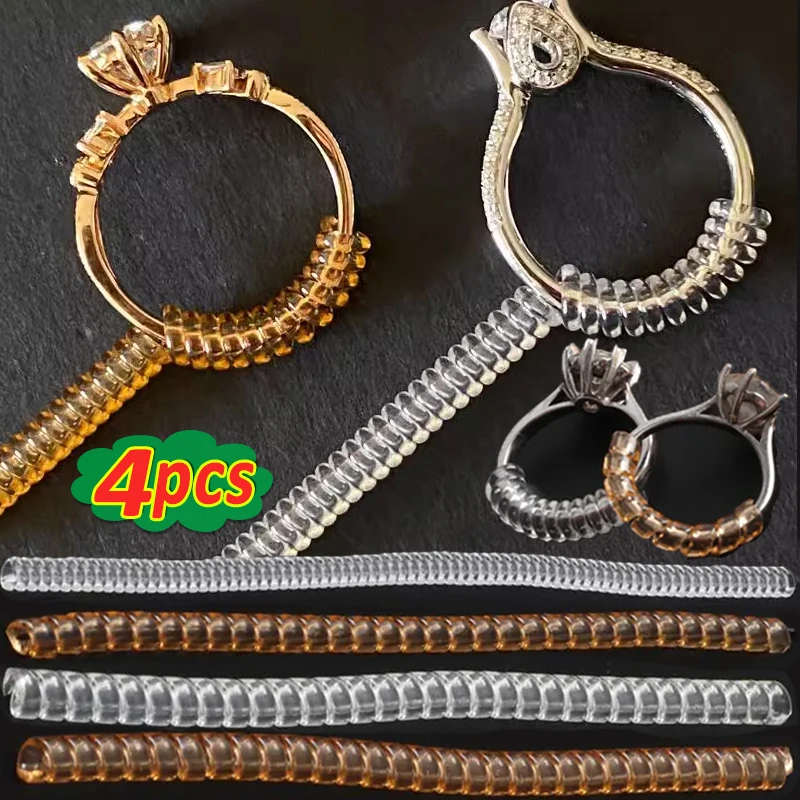 4pcsRingSizeReducerToolsSpiralSpringBasedRingsAdjustInvisible