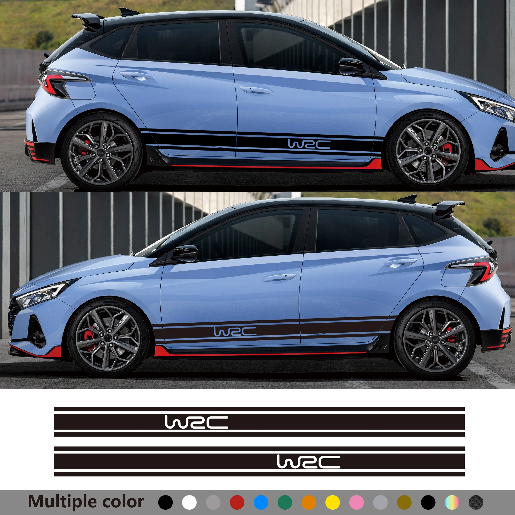 2Pcs Universal Car Door Side Wrc Decor Stickers Applicare Per Suzuki Volvo Tesla Skoda Vw Seat Subaru Accessori Auto Decalcomanie In Vinile