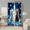 2Pcs Adorable Cat And Star Print Polyester Window Curtains Rod Pocket Design For Easy Hanging Home Decor Perfect For Bedroom 4