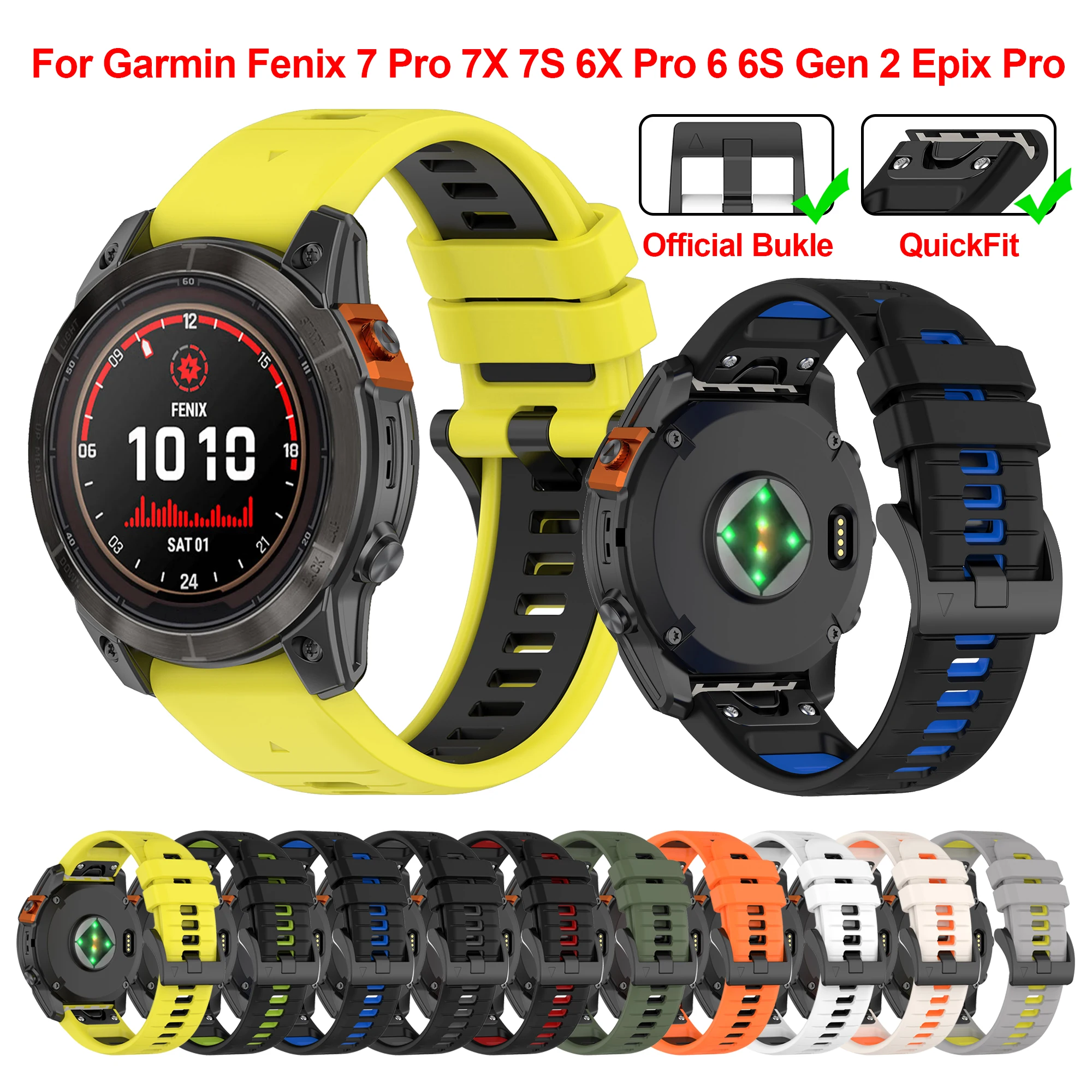 

20 22 26MM Smart Watch band for Garmin Fenix 7X 7 7S Pro 5X 5 5S Plus watchband Strap for Fenix 6X 6 6S Pro 3HR D2 Epix Gen2 S70