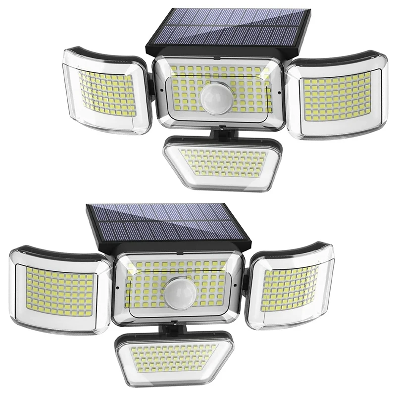 

Solar Lights Outdoor,Security Lights Solar ,278 LED Motion Sensor Lights,4 Heads Flood Lights IP65 Waterproof 2 Pack