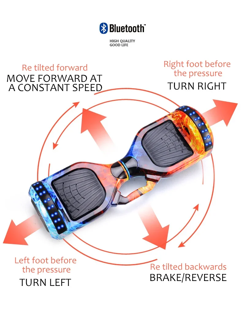 Self Balance Scooter with LED Lights Electric Hoverboards 6.5"