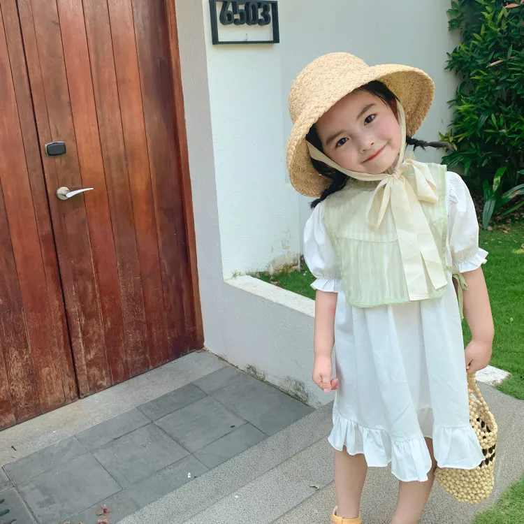 Summer Raffia Straw Hat for Girl Hand-made Sun Hat Retro Travel Sunscreen Beach Vacation with Lacing for Women Holidays Caps