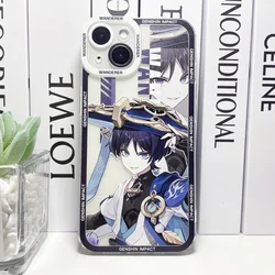 Genshin Impact Soft TPU Phone Case Featuring Xiao, Columbina, HuTao, and Furina for OPPO A6x 5G (S6794)