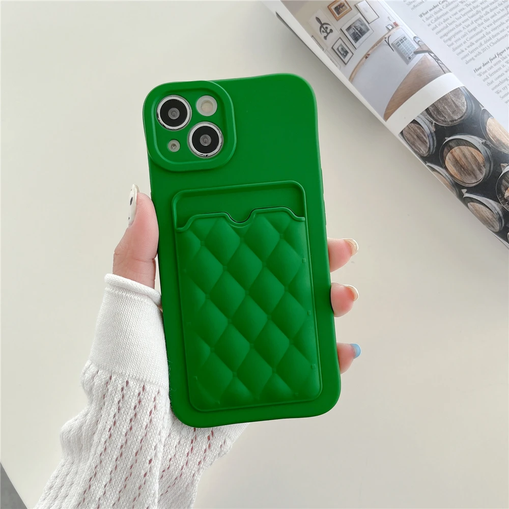 Fashion Diamond Lattice Pattern Wallet Case For iPhone 11 12 13 Pro Max XS X XR 7 8 Plus SE Soft Silicone Card Slot Holder Cover iphone 13 pro max cover