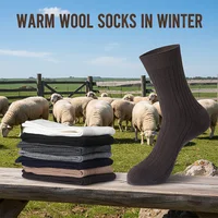 Men Wool Socks Cashmere Wool Crew Socks Thermal Hiking Winter Warm Boot  Soft Cozy Socks for Cold Weather