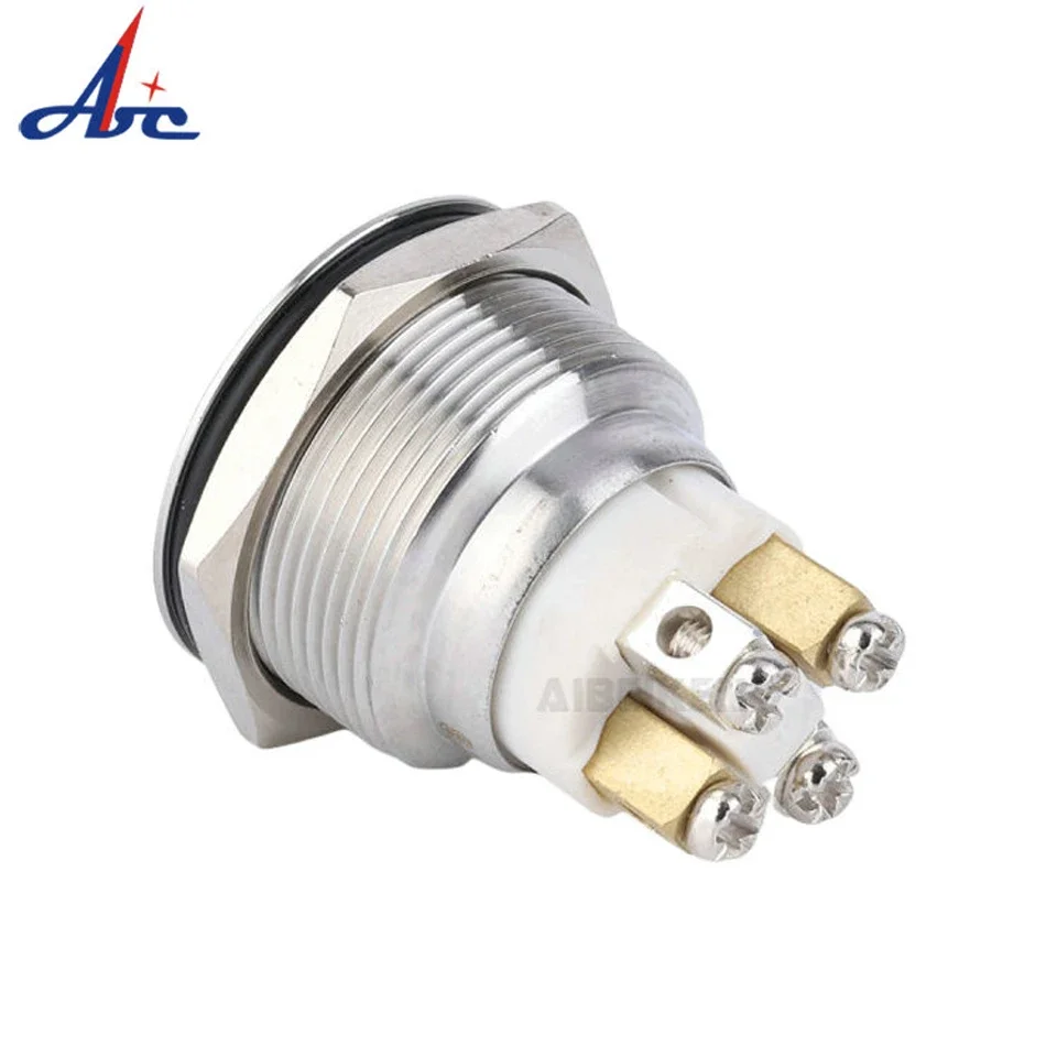 Description Picture 3 of itemMomentary Push Button Switch 1NO Silver contact screw terminal with LED Ring Suitable for 22mm 7/8"" Mounting Hole