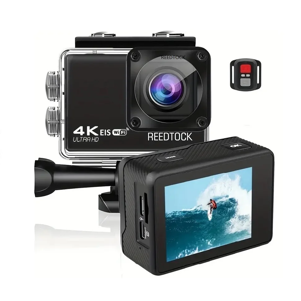 Action Camera HD 4K 60fps EIS WiFi 2.0" 170D Underwater Waterproof Cam Helmet 4X Zoom Sports Recorder