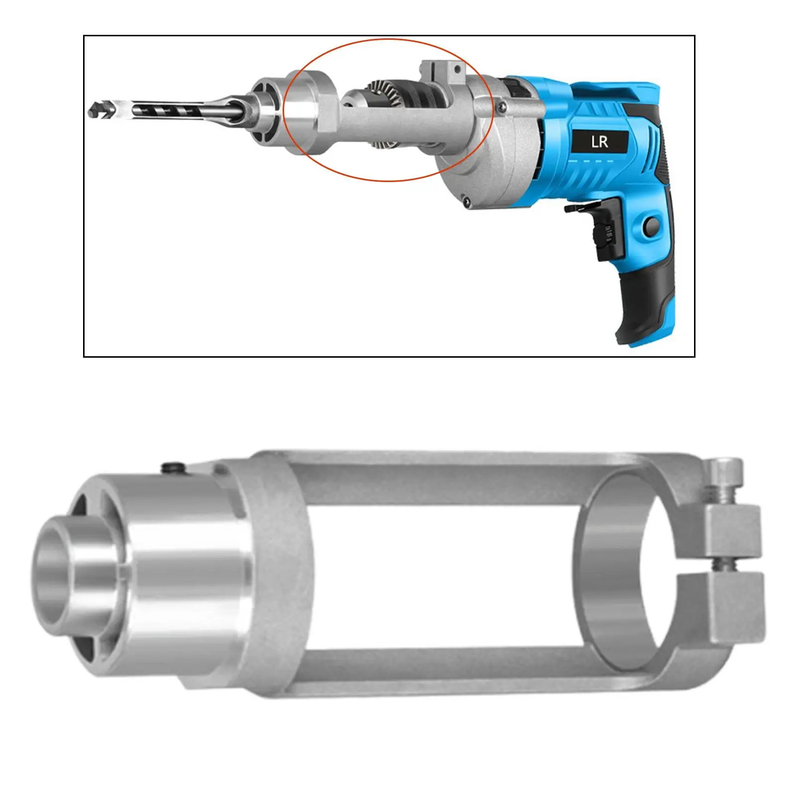 

Square Hole Drill Bit Adapter with Screws Professional Attachment for Woodworking Hand Electric Drill Sturdy Simple Installation