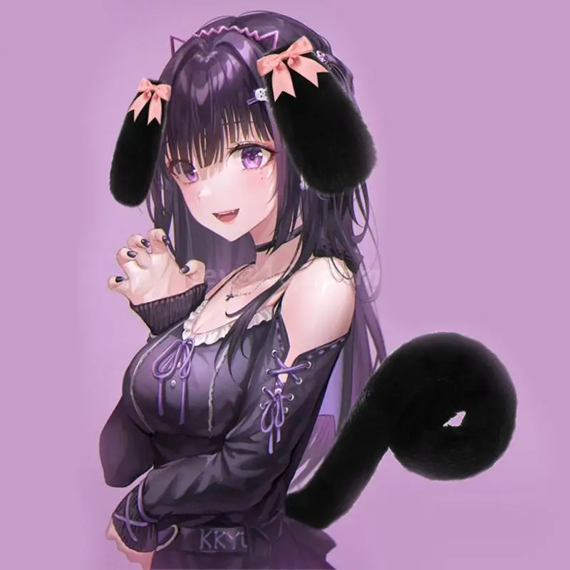 

Набор с лисьими ушками и хвостом, повязка на голову с пушистыми ушками и хвостом, костюмы с котятами из аниме лисами для косплея и вечеринки на Хэллоуин